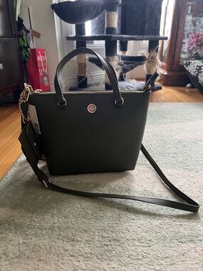Anne Klein Dark Green Tote with Gold Hardware